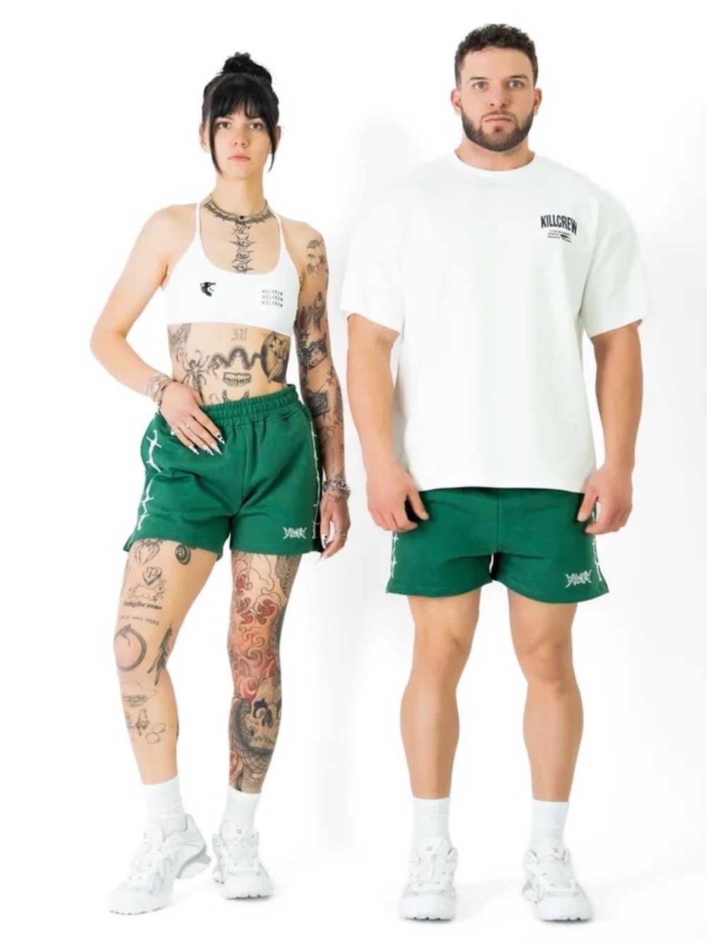 EUC Kill Crew Cotton Barbwire Green French Terry Knit Shorts